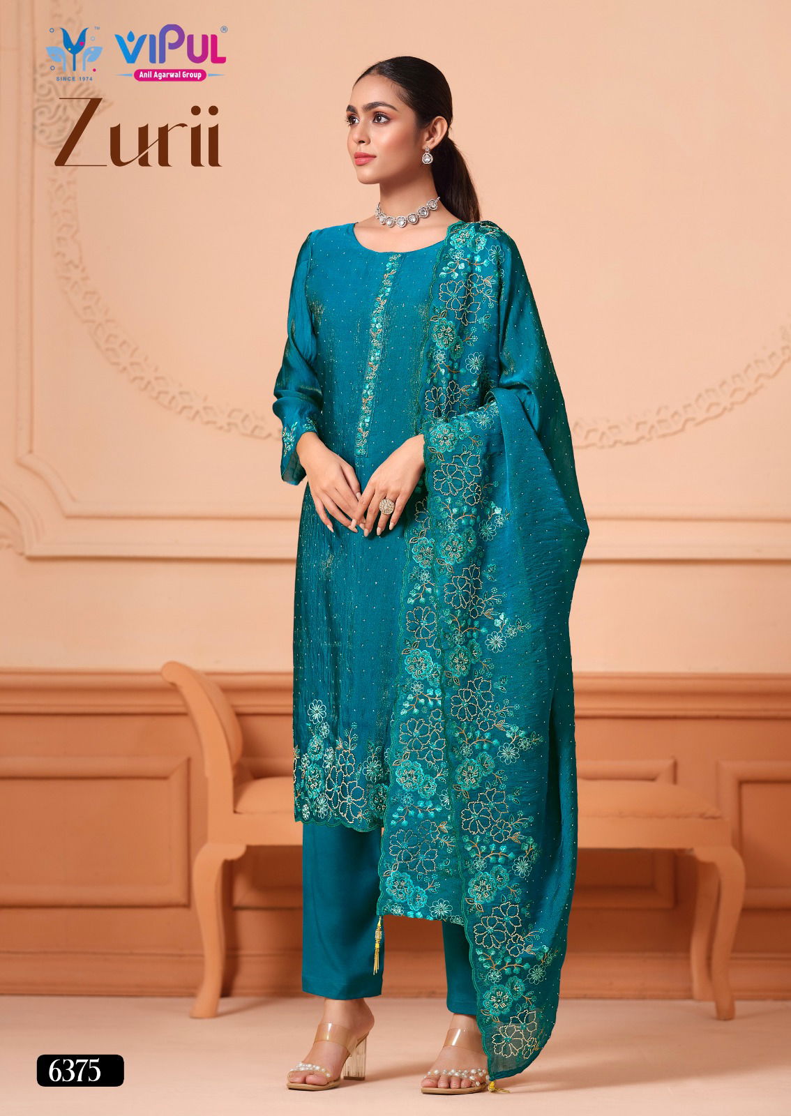 Zurii By Vipul Martini Gold Embroidery Salwar Suits Exporters In India